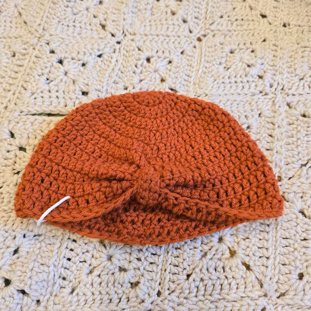 Women's Orange and Brown Hat